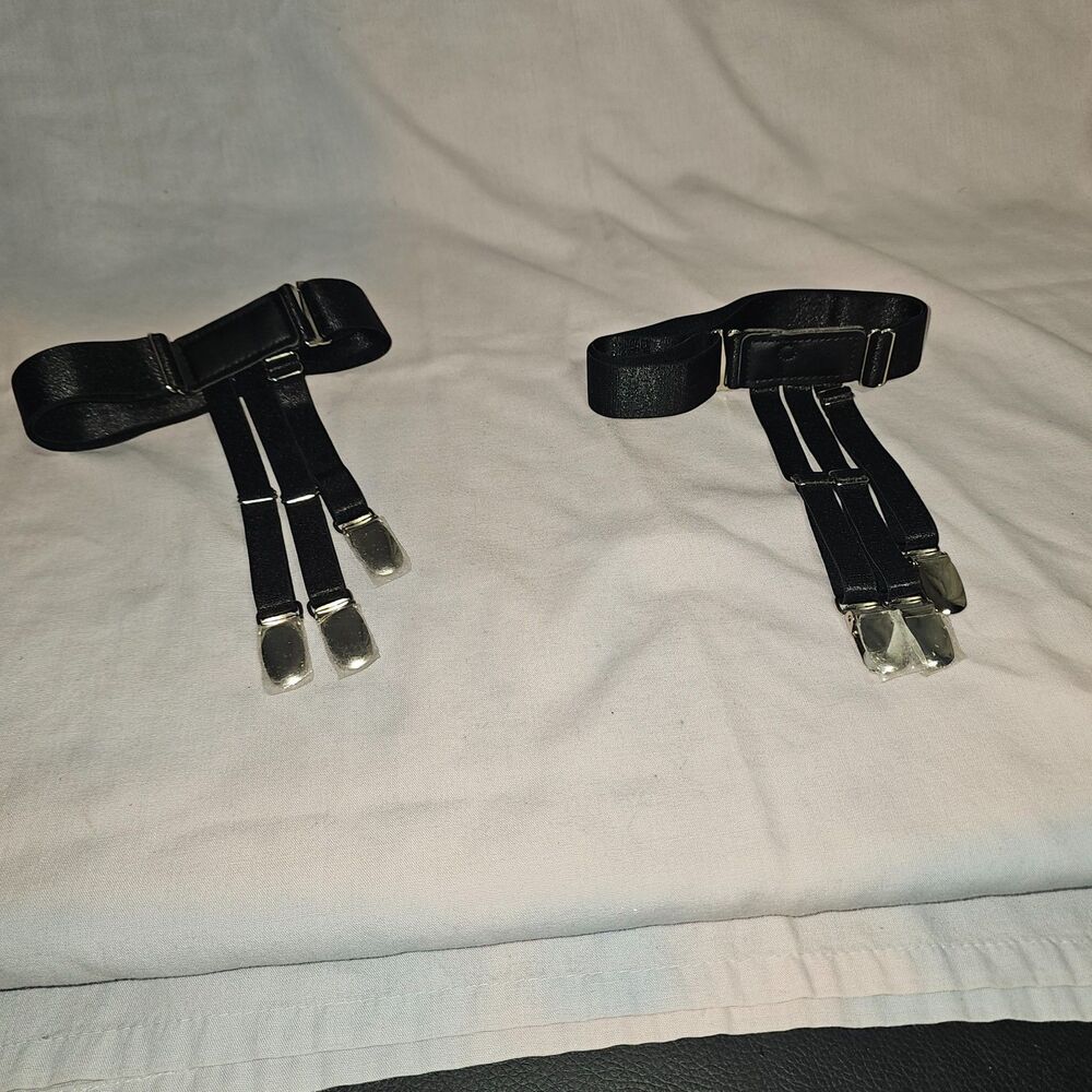 Adjustable Black Shirt Stays Holders Sock Garters Uniform Shirt Accessories